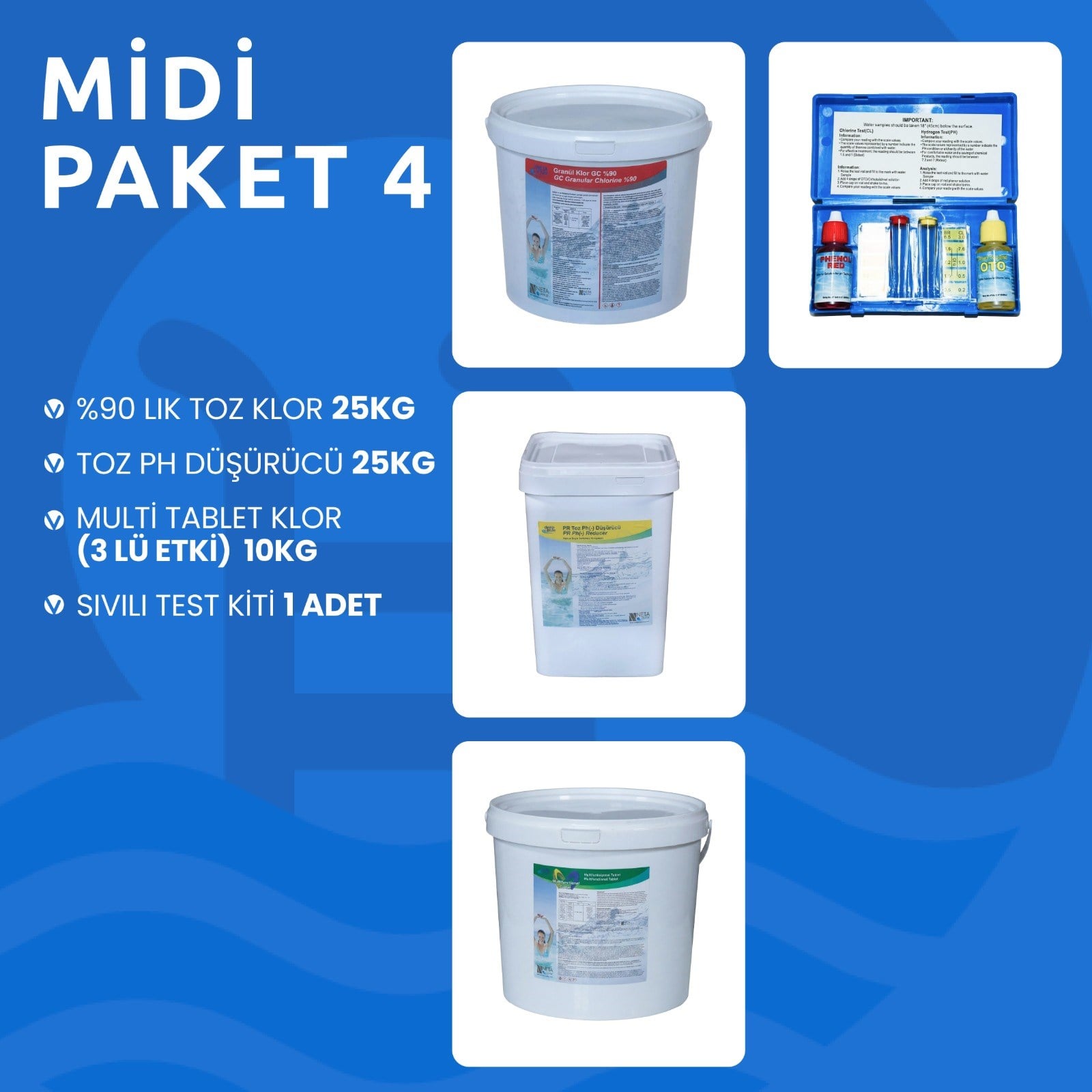 Havuz Bakım Seti Midi Paket 4