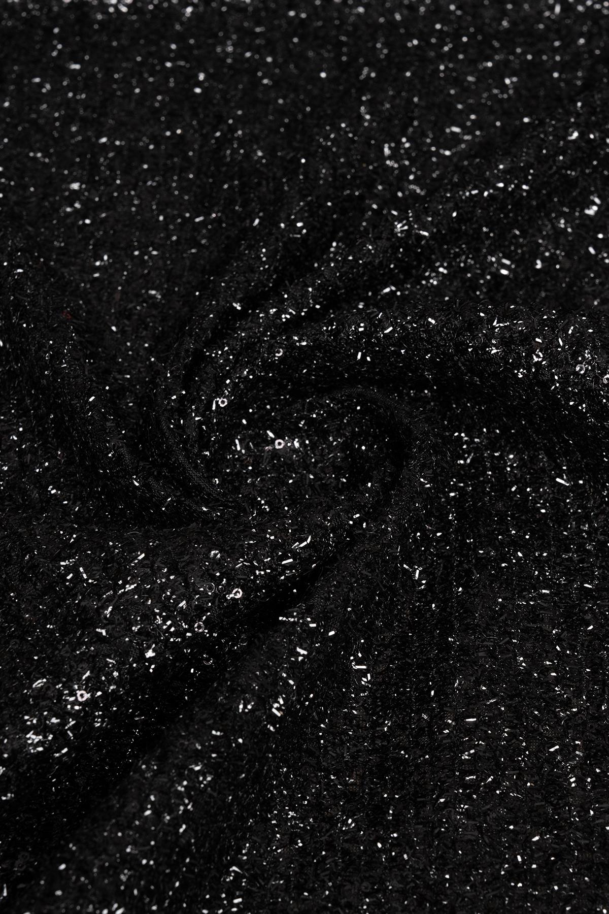 2 mm Payetli Siyah Kumaş - Kumaş Deposu