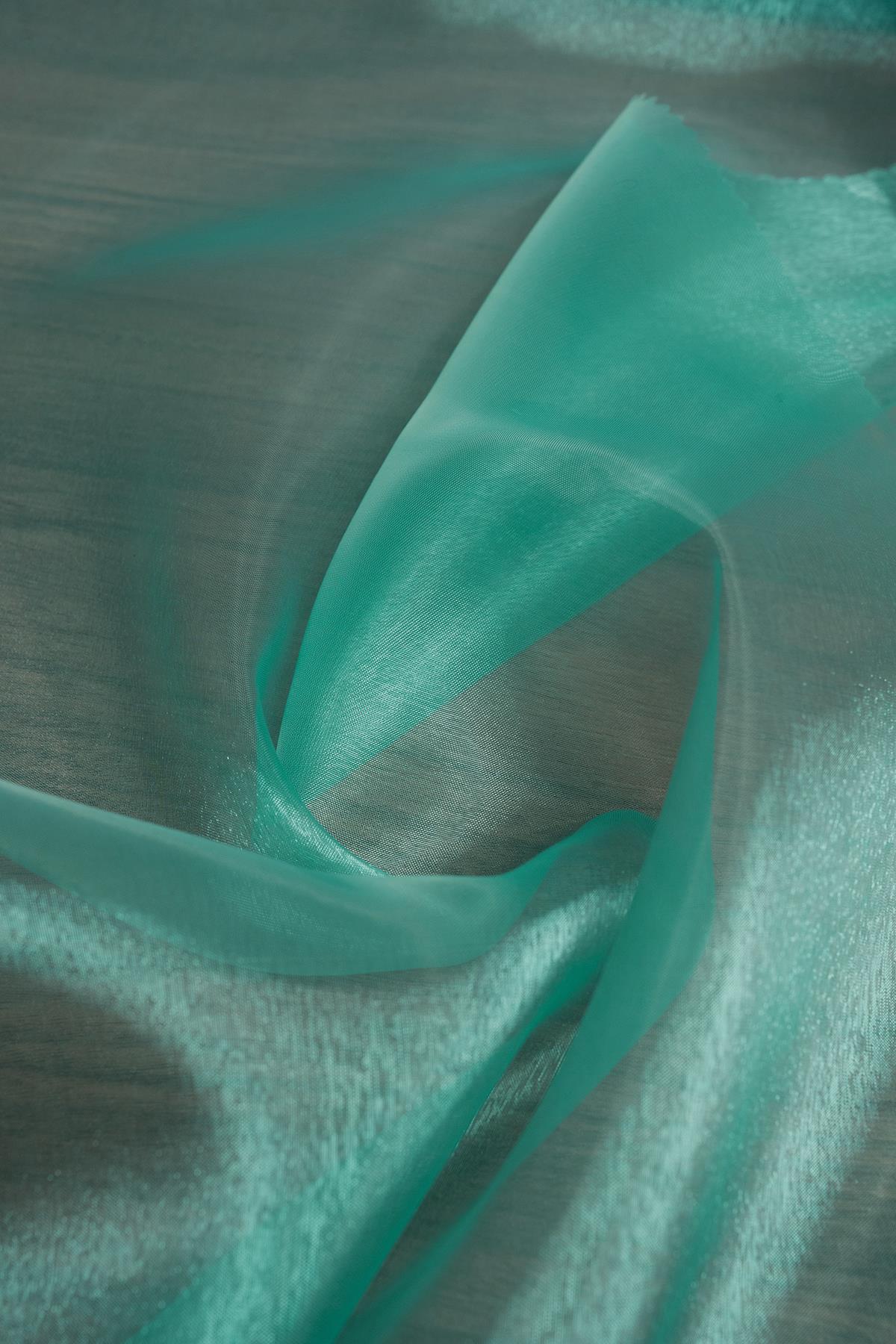 Cam Organze Irmak Yeşili Rengi Kumaş - Kumaş Deposu