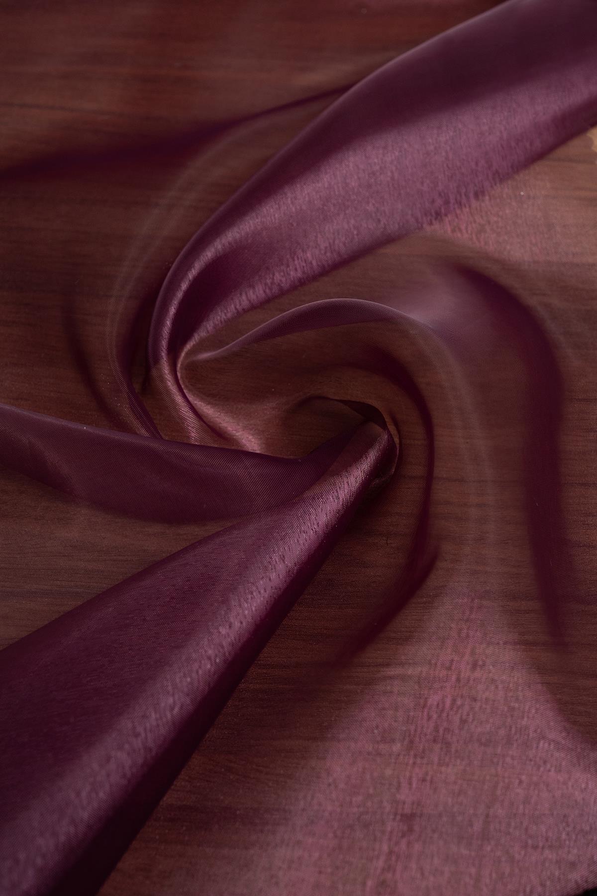 Cam Organze Mürdüm Rengi Kumaş - Kumaş Deposu