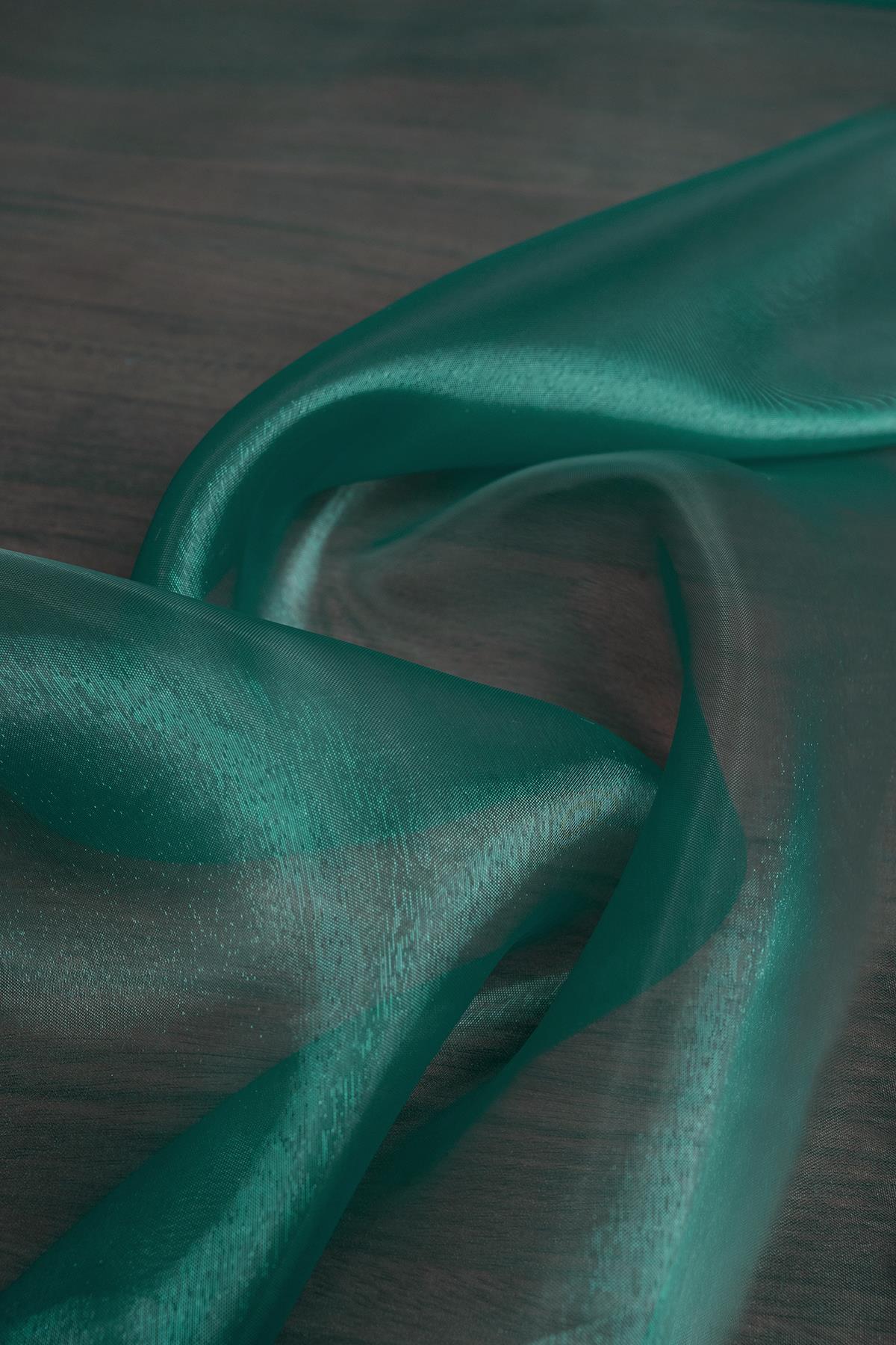 Cam Organze Petrol Rengi Kumaş - Kumaş Deposu