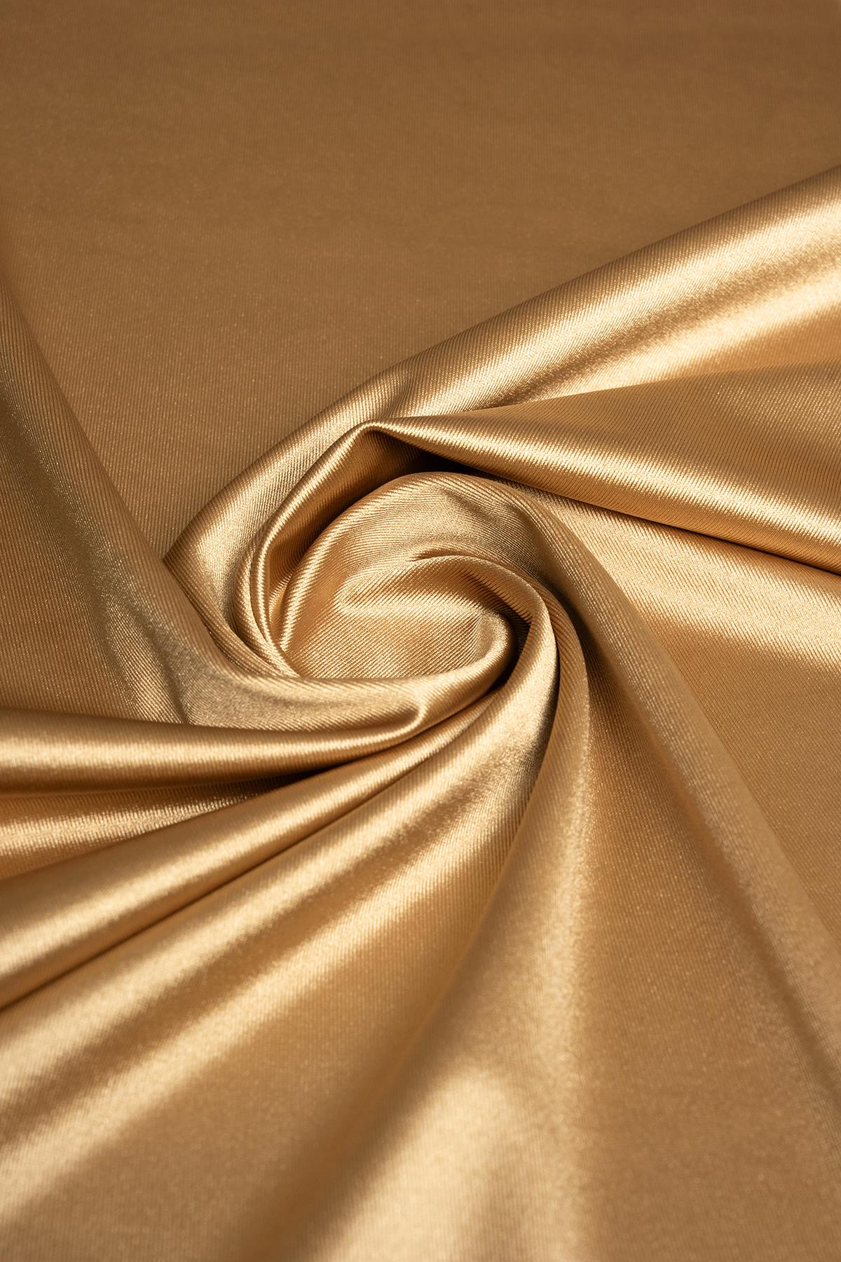 Örme Saten Açık Gold Abiye Kumaş - Kumaş Deposu