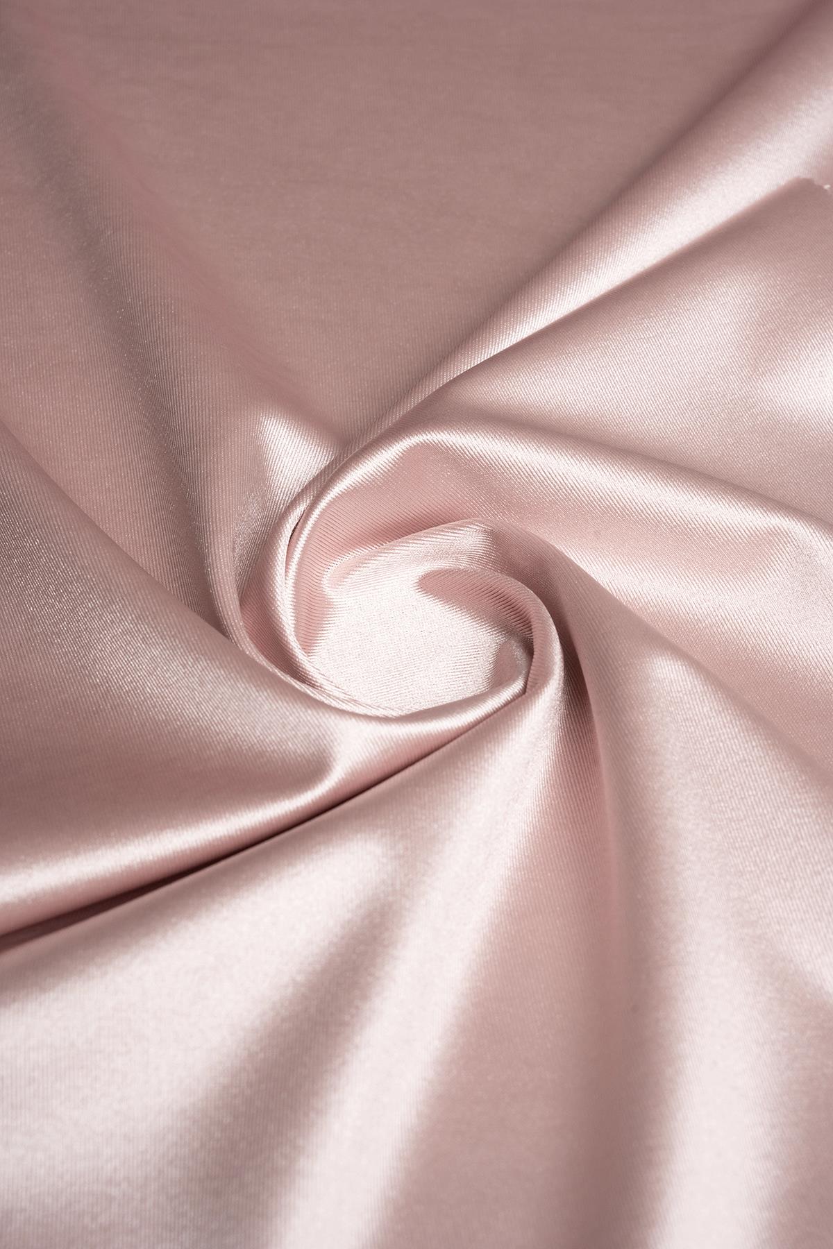 Örme Saten Açık Pudra Abiye Kumaş - Kumaş Deposu