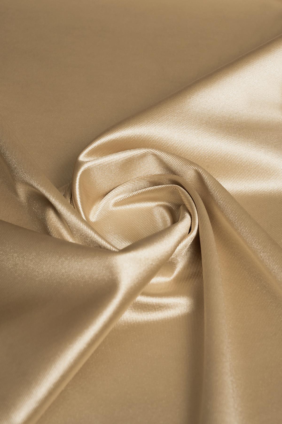 Örme Saten Açık Vizon Abiye Kumaş - Kumaş Deposu