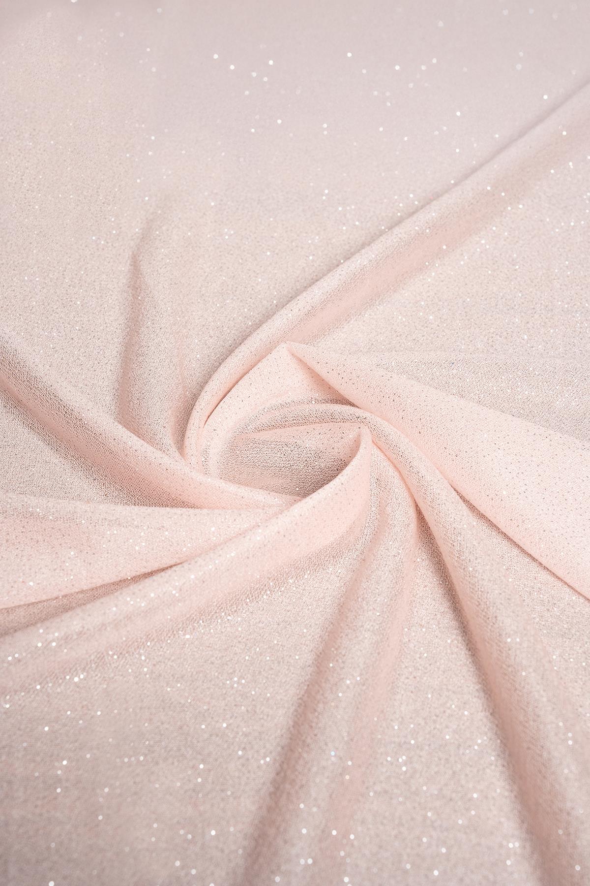 Violet Pudra Simli Tül  - Kumaş Deposu