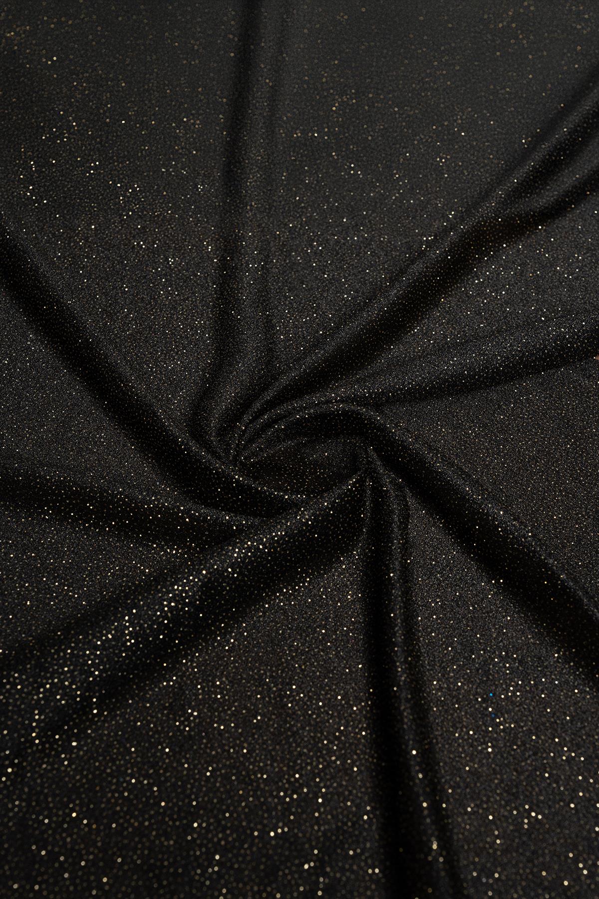 Violet Siyah/Gold Simli Tül - Kumaş Deposu