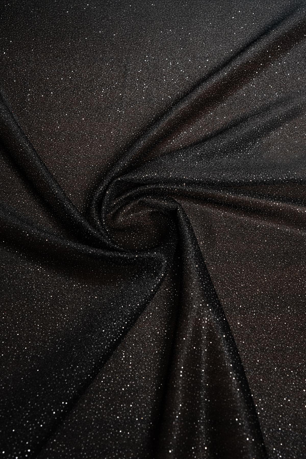 Violet Siyah/Gümüş Simli Tül - Kumaş Deposu