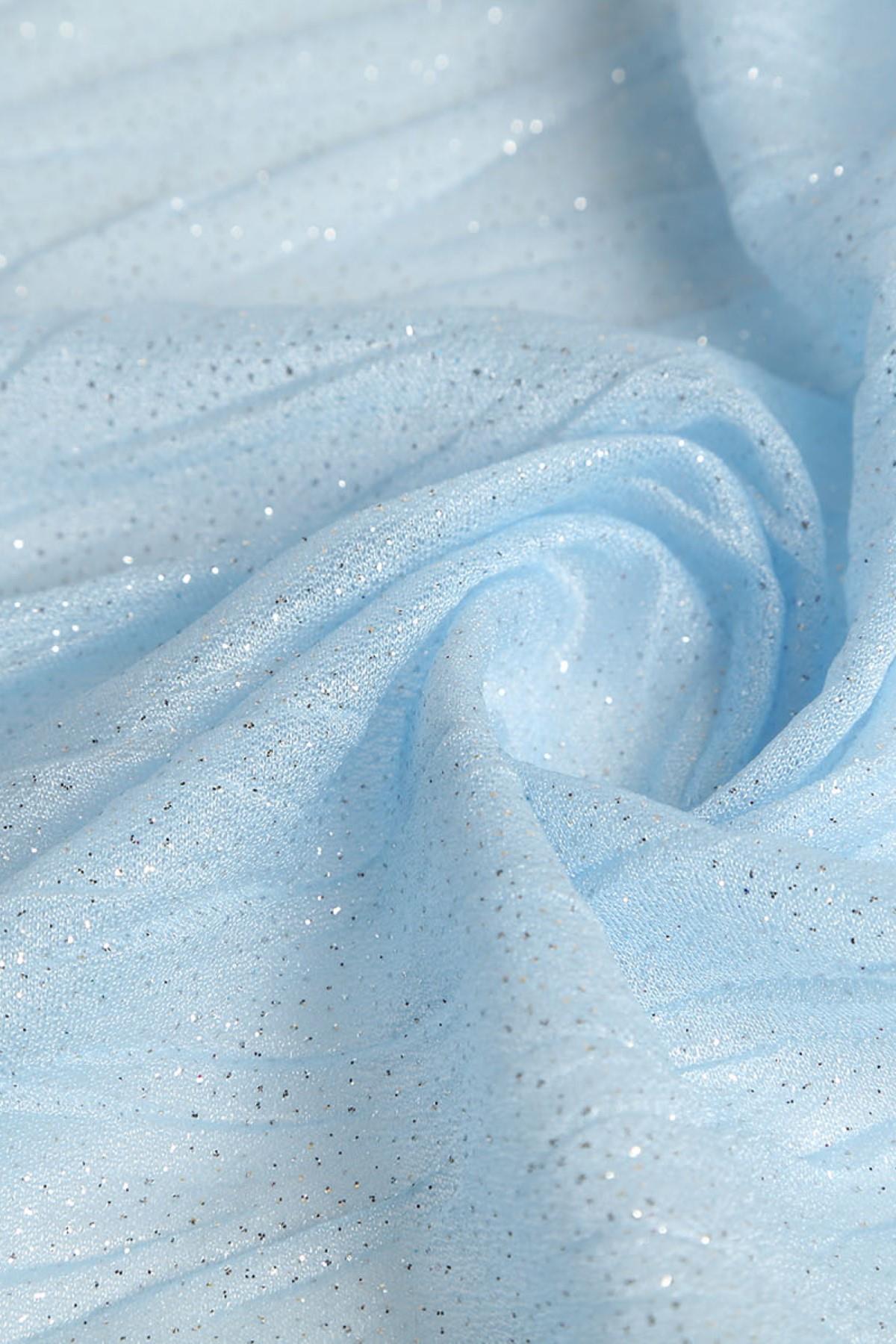 VIOLET ZİKZAK PLİSELİ C#31 BEBE MAVİSİ - Kumaş Deposu