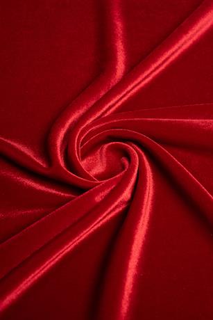 Kadife Kırmızı Rengi Örme Kumaş - Kumaş Deposu