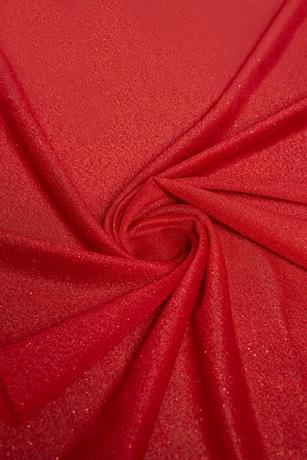 Violet Kırmızı Simli Tül - Kumaş Deposu