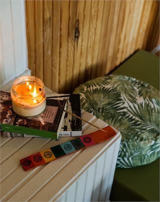 Tropikal Yapraklı Zafu Karabuğday Kabuğu Dolgulu Meditasyon Minderi