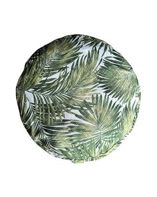 Tropikal Yapraklı Zafu Karabuğday Kabuğu Dolgulu Meditasyon Minderi