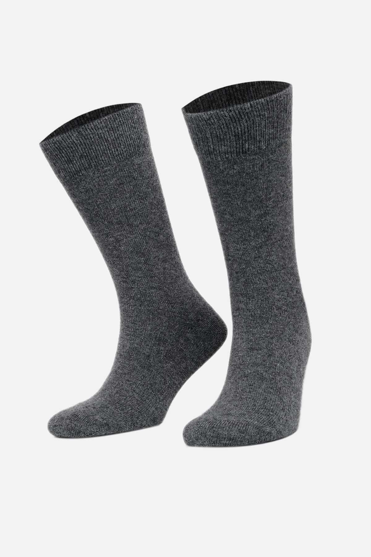 Aytuğ Erkek Kuzu Yünü (Lambswool) Tekli Soket Çorap Füme