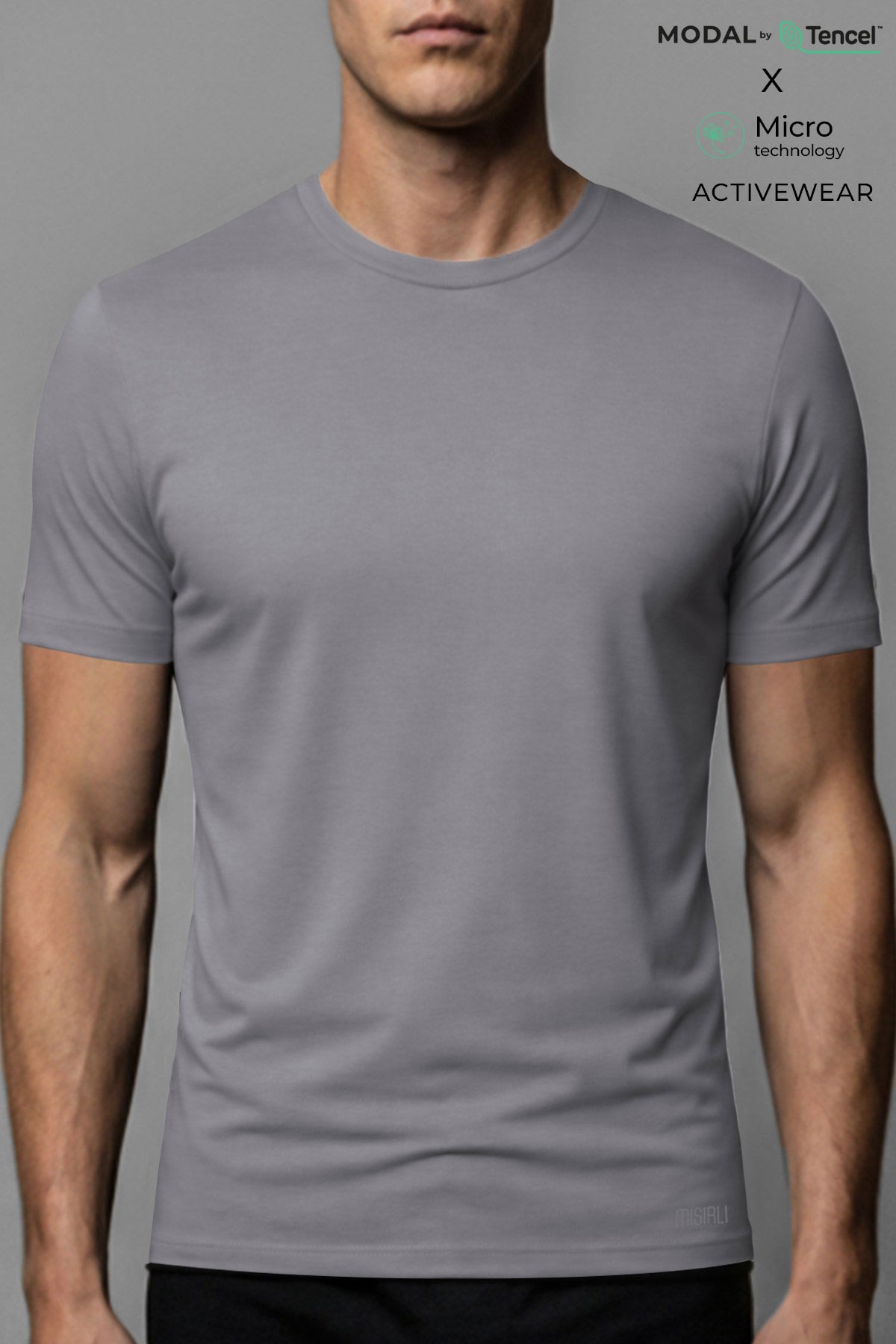 Erkek Activewear Arnaldo Modal by Tencel Tişört Gri