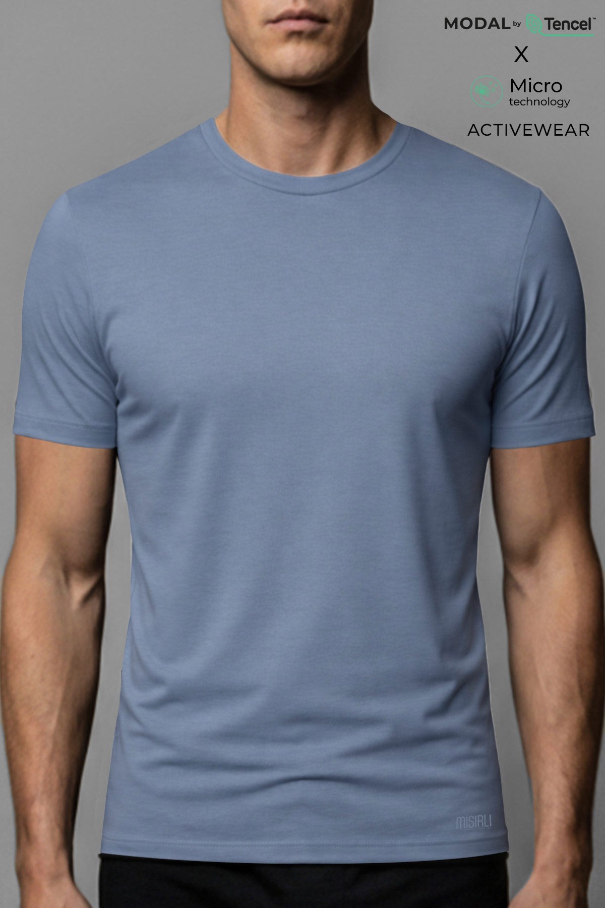 Erkek Activewear Arnaldo Modal by Tencel Tişört Mavi