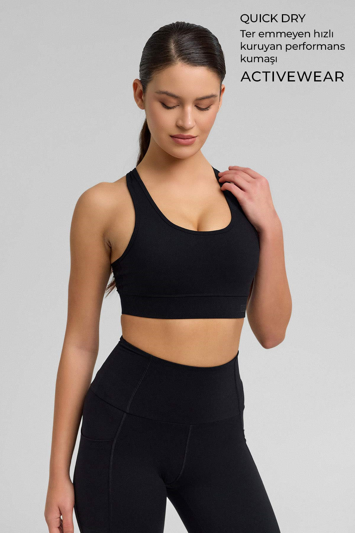 Kadın Activewear Stella Destekli Sporcu Sütyen Siyah