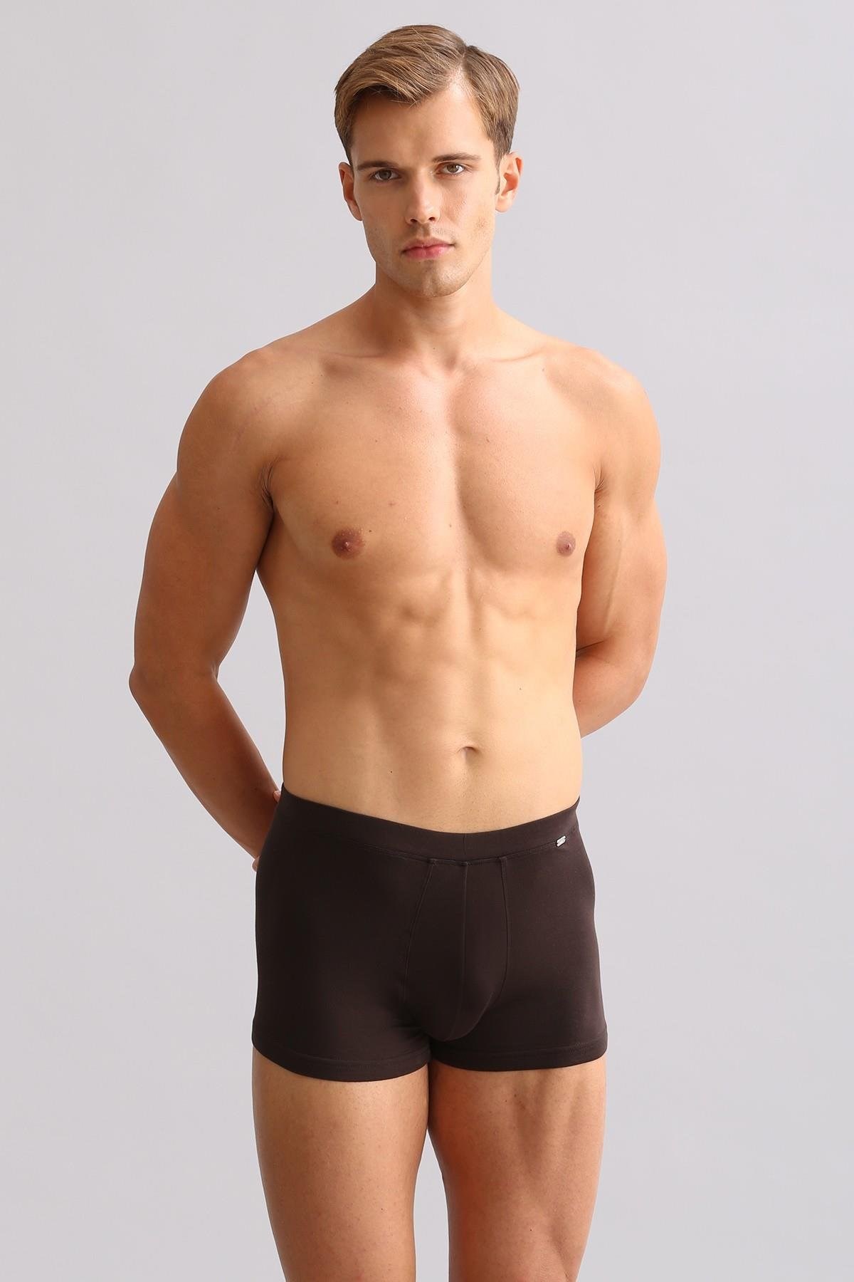 Mısırlı BAMBU ZEUS LUXURY Regular Fit Metal Armalı Boxer Kahverengi