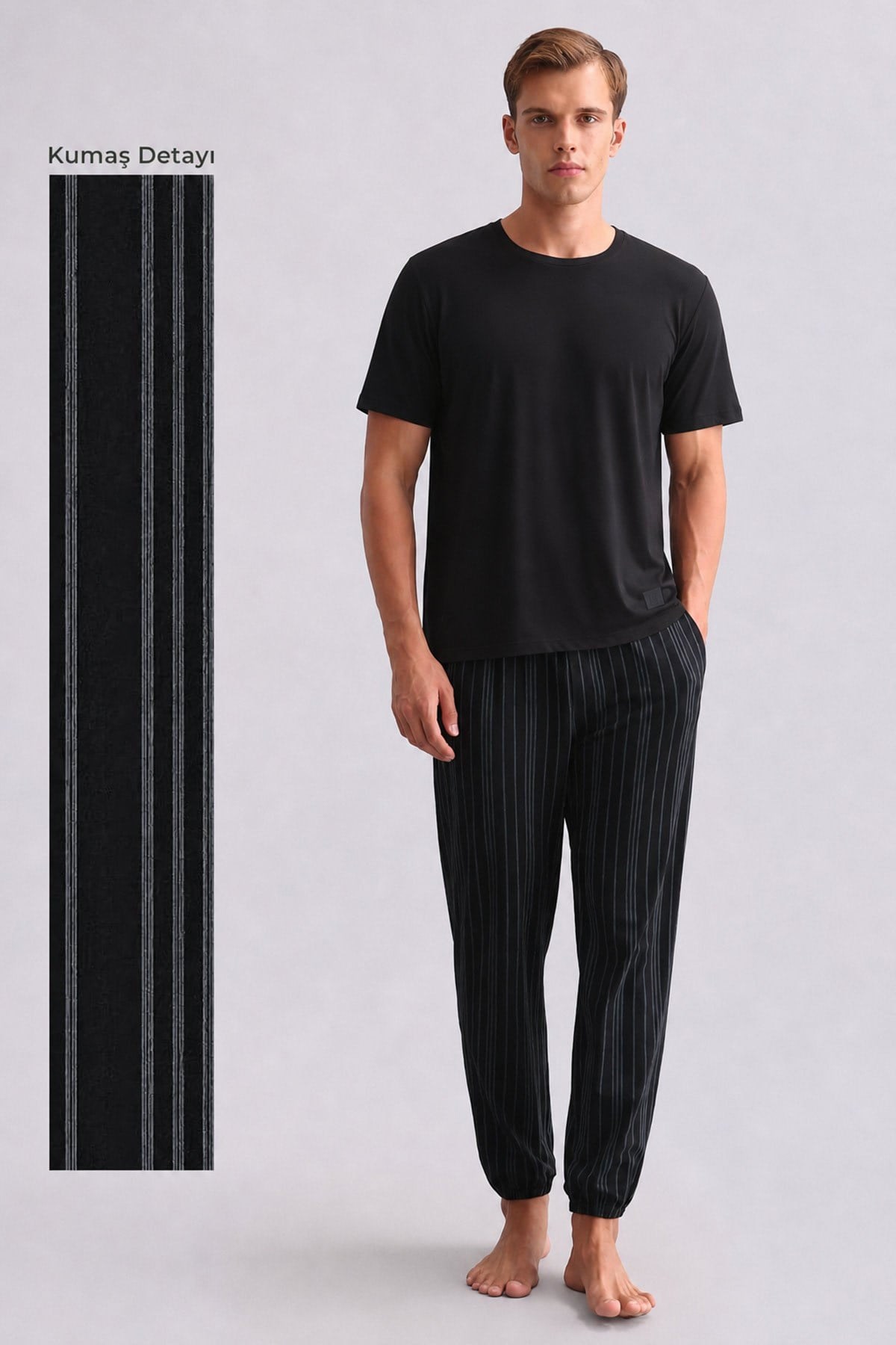 Mısırlı Erkek Bambu Jogger Pantolon Siyah
