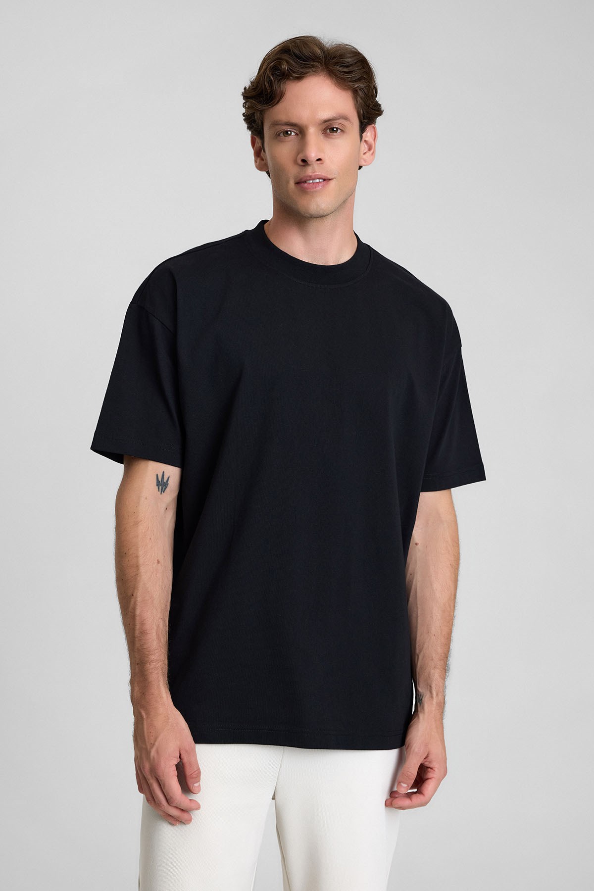 Mısırlı Erkek Oversize T-shirt Siyah
