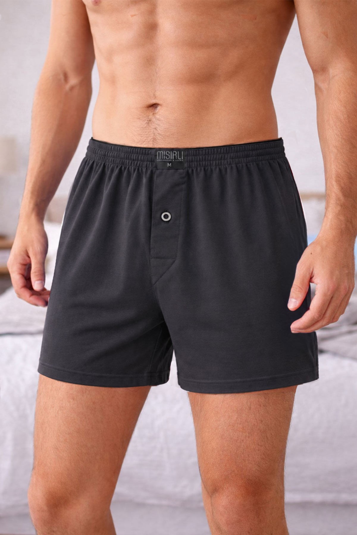 Mısırlı Erkek Pamuklu Ares Şort  Boxer Füme