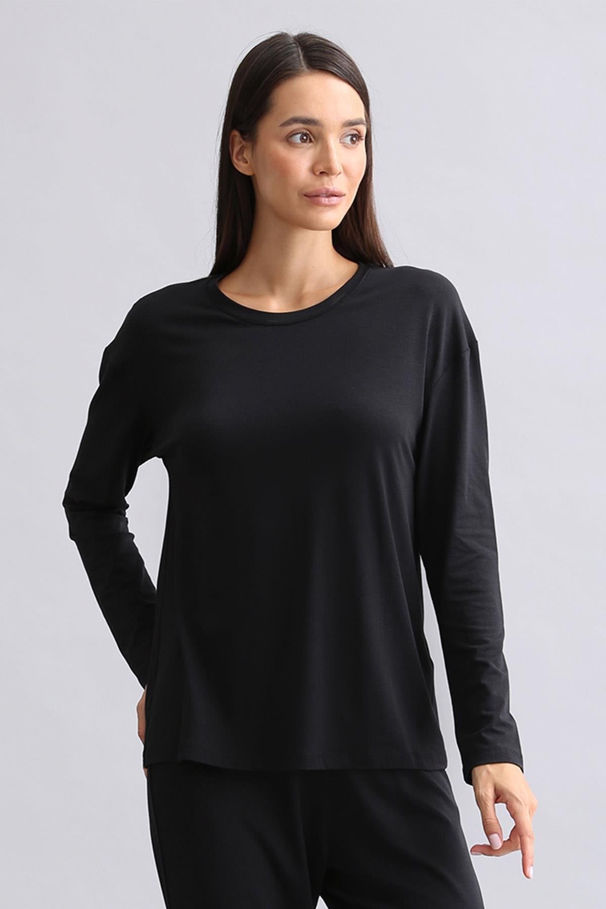 Mısırlı Kadın Bambu Sweatshirt Siyah