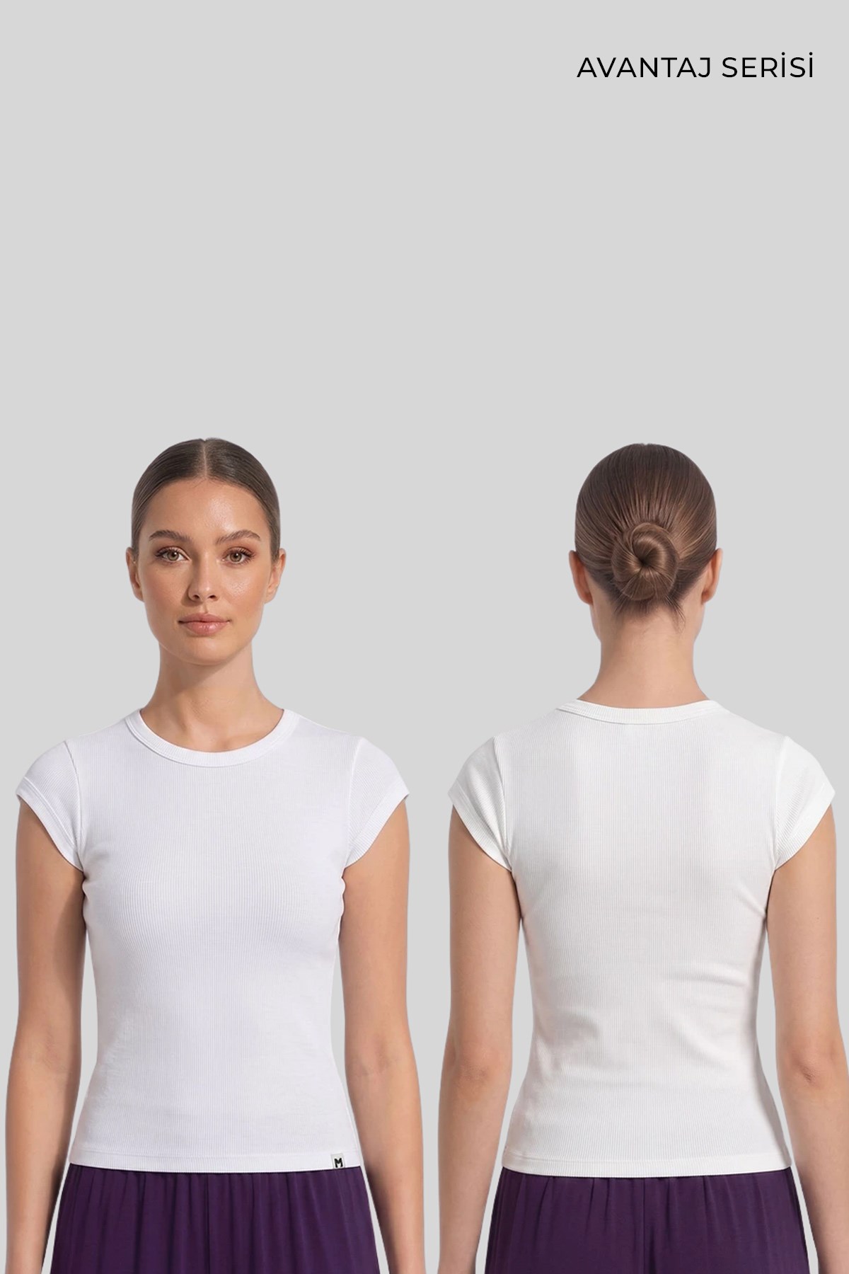 Mısırlı Kadın Kaşkorse Sıfır Kol Tshirt Beyaz