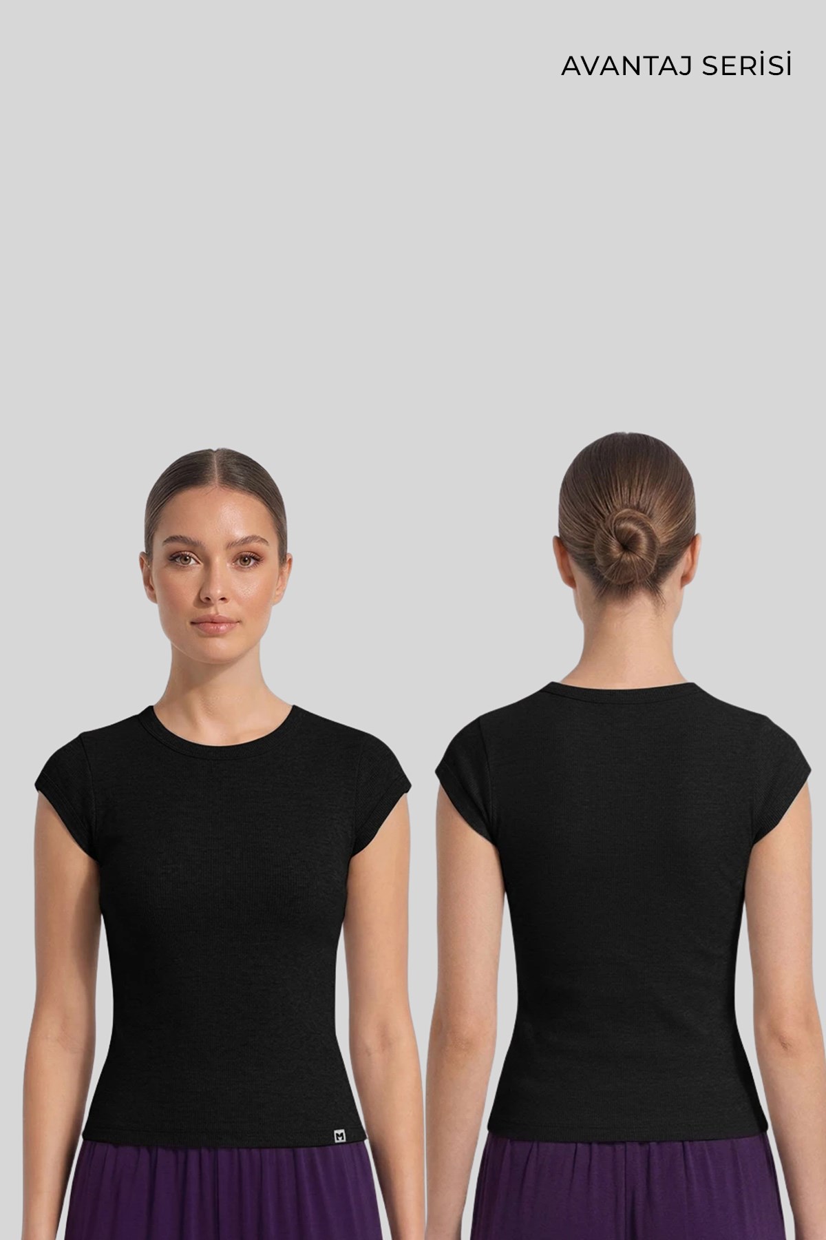 Mısırlı Kadın Kaşkorse Sıfır Kol Tshirt Siyah