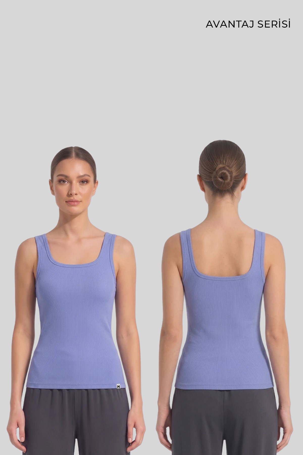 Mısırlı Kadın Kaşkorse Sırt Açık Askılı Tshirt Leylak