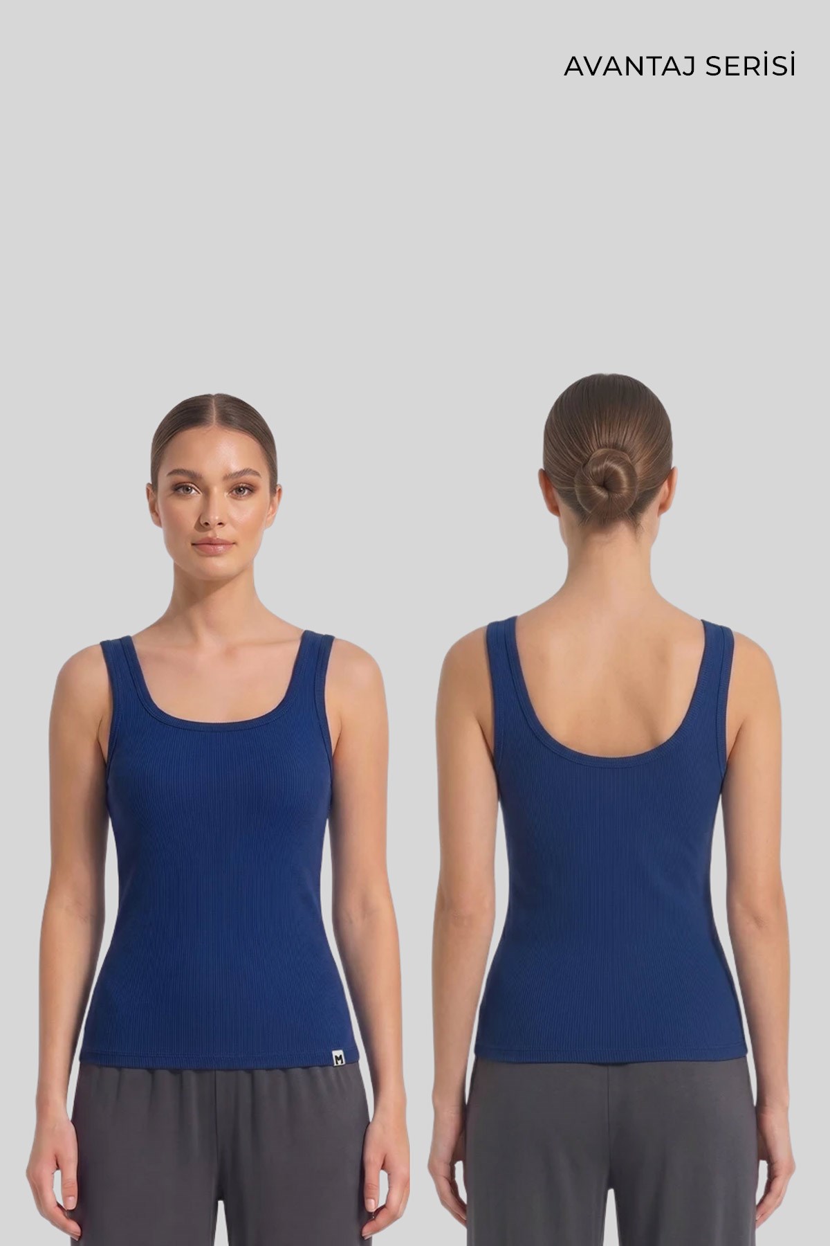 Mısırlı Kadın Kaşkorse Sırt Açık Askılı Tshirt Saks