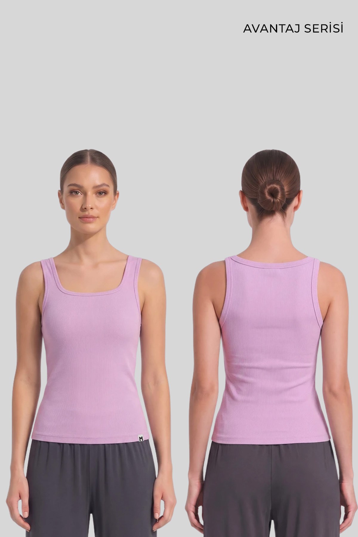 Mısırlı Kadın Kaşkorse Sırtı Kapalı Askılı Tshirt Pembe