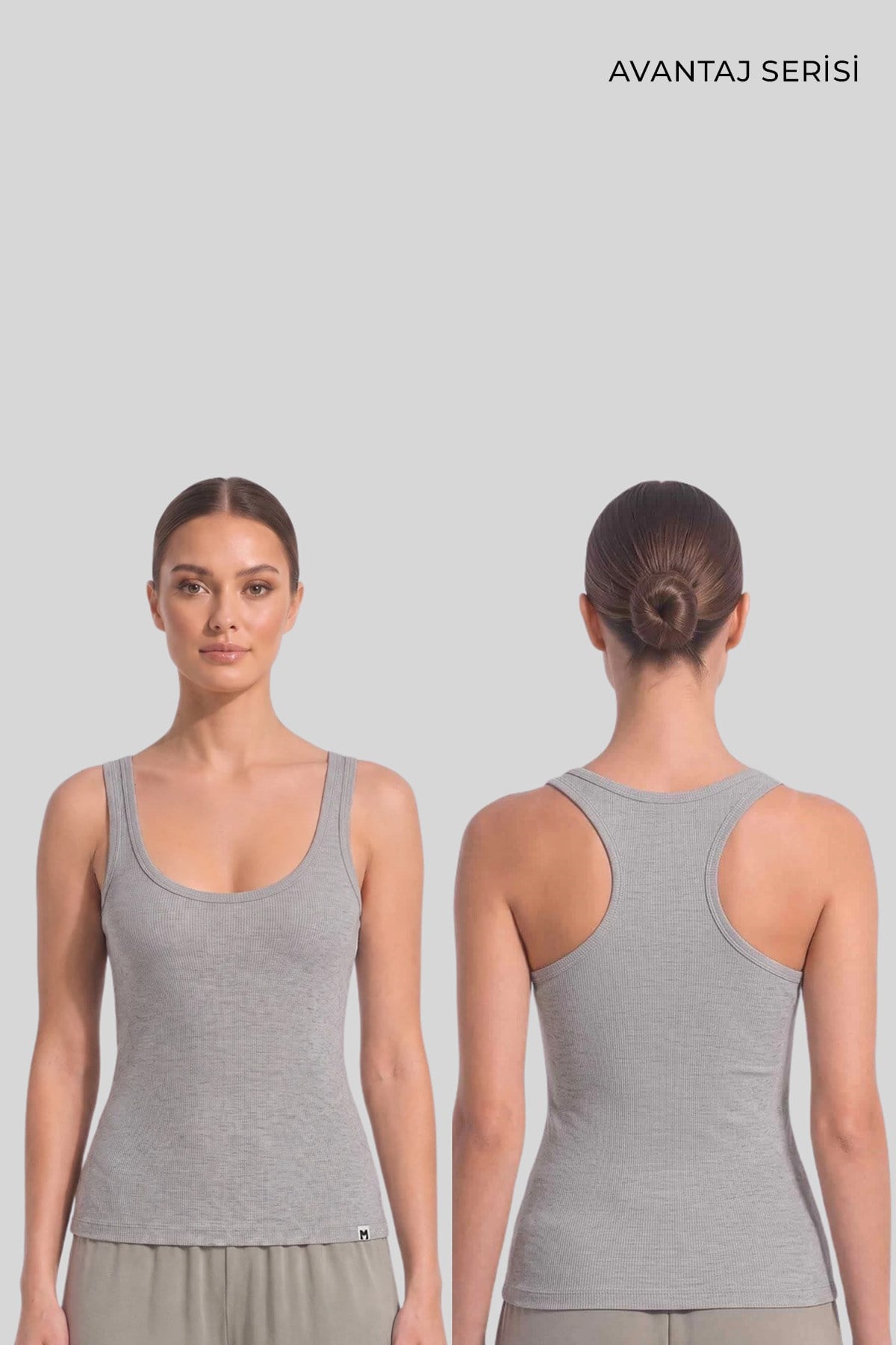 Mısırlı Kadın Kaşkorse Sporcu Tshirt Gri Melanj