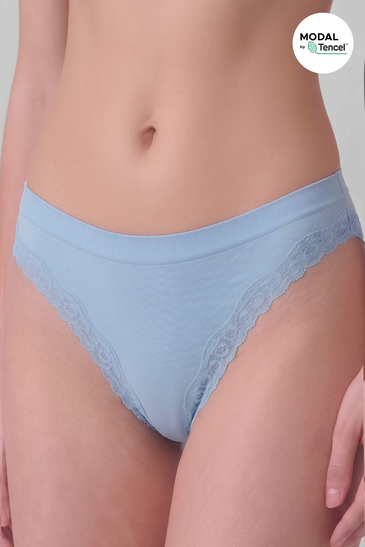 Mısırlı Kadın Modal Seamless Brief Slip Açık Mavi