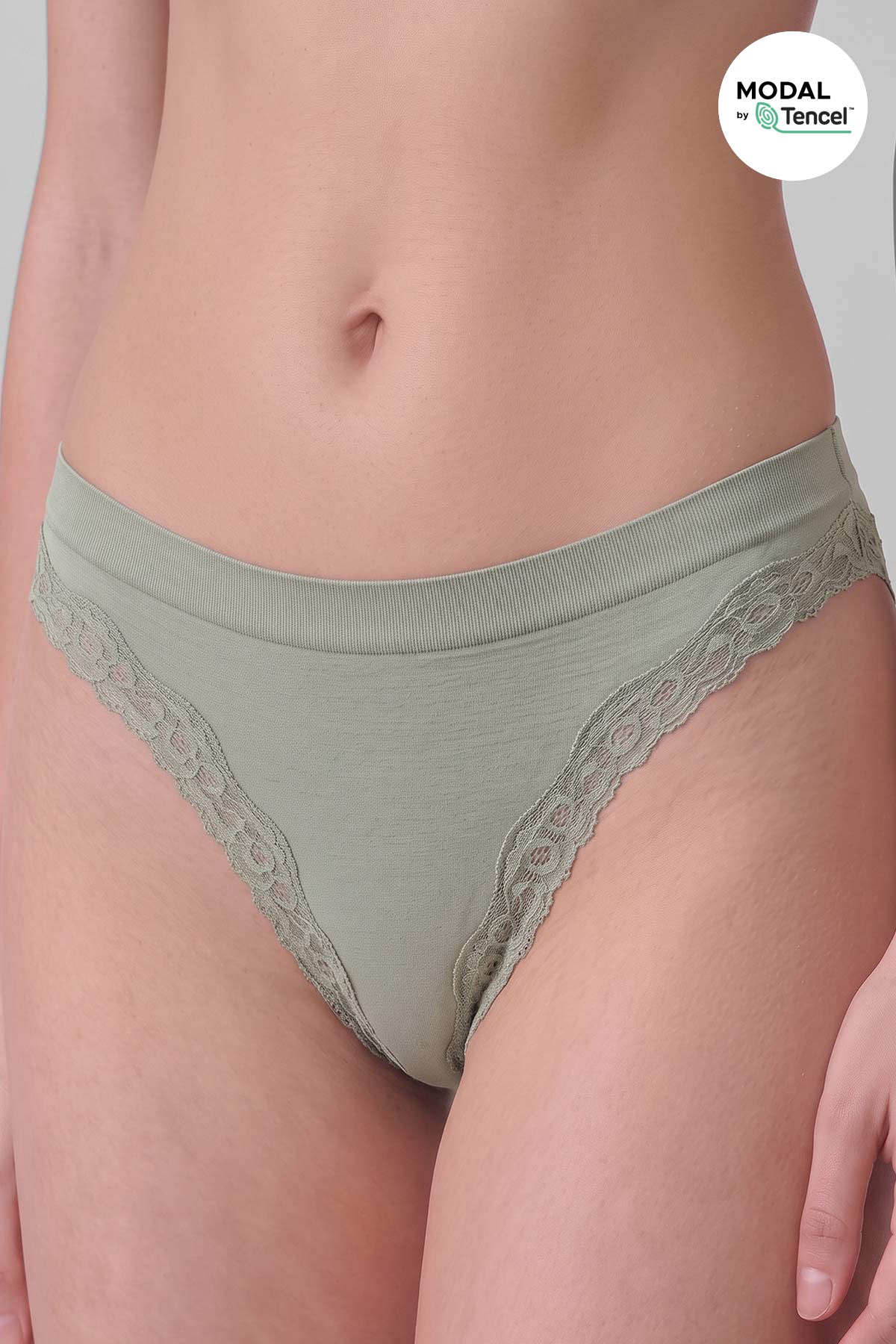 Mısırlı Kadın Modal Seamless Brief Slip Çağla Yeşili