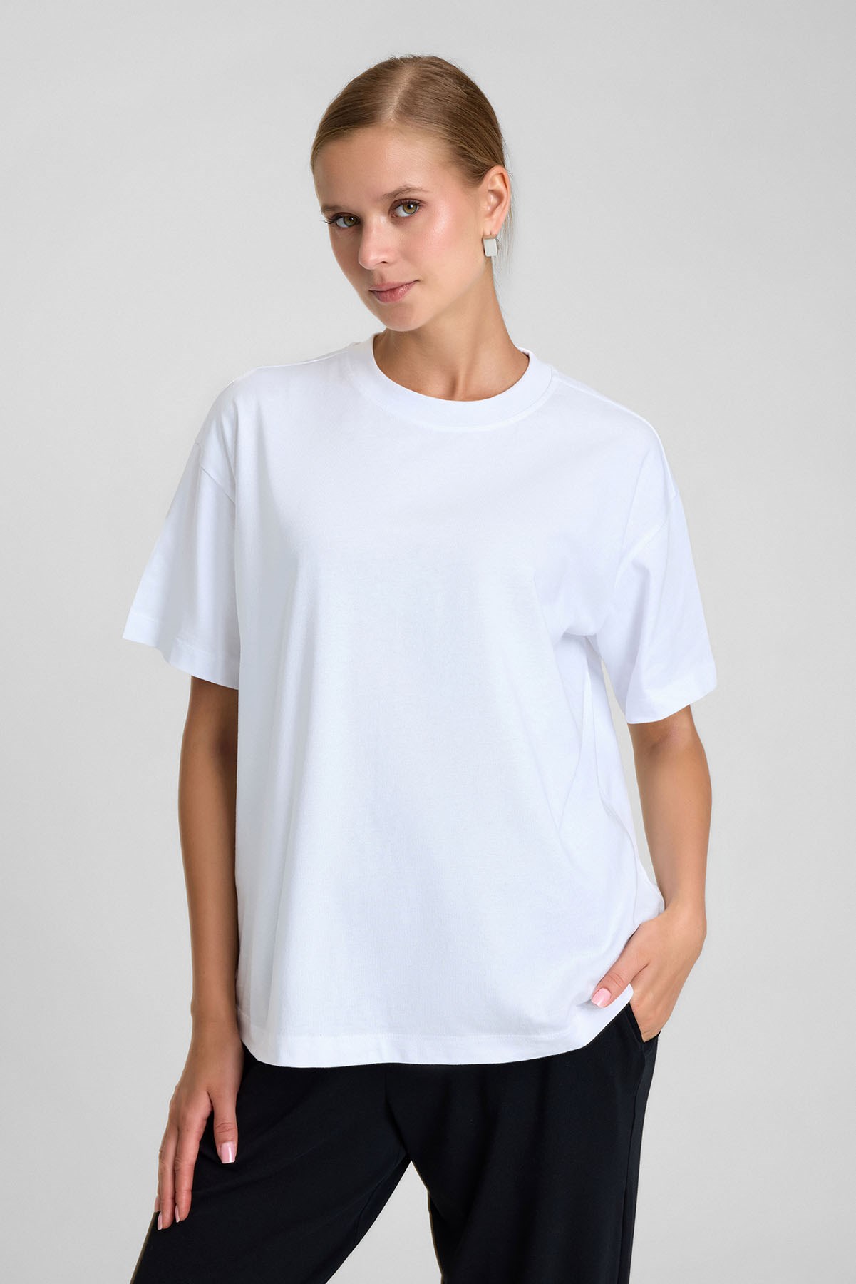 Mısırlı Kadın Oversize T-shirt Beyaz