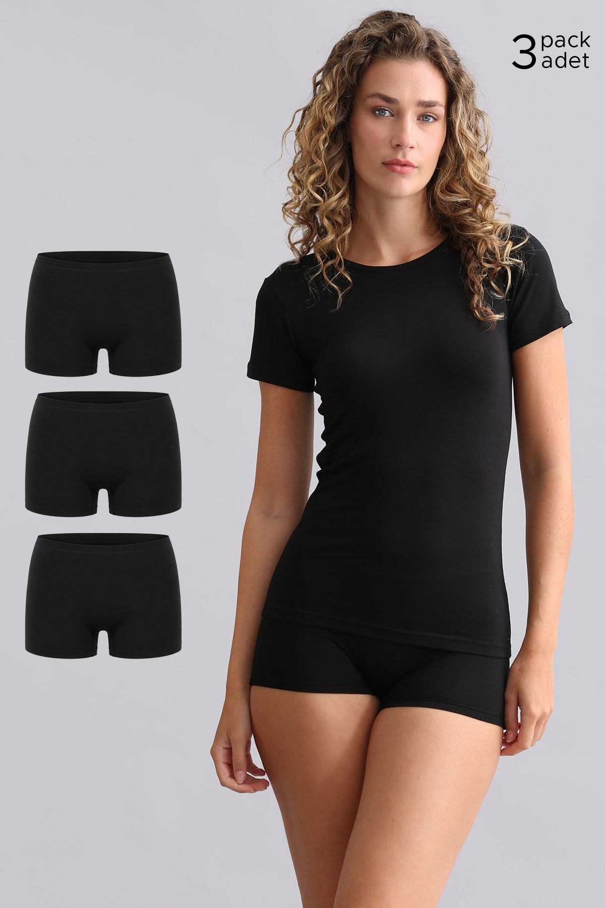 Mısırlı Modal by TENCEL ANNA Üçlü Boxer Külot Siyah
