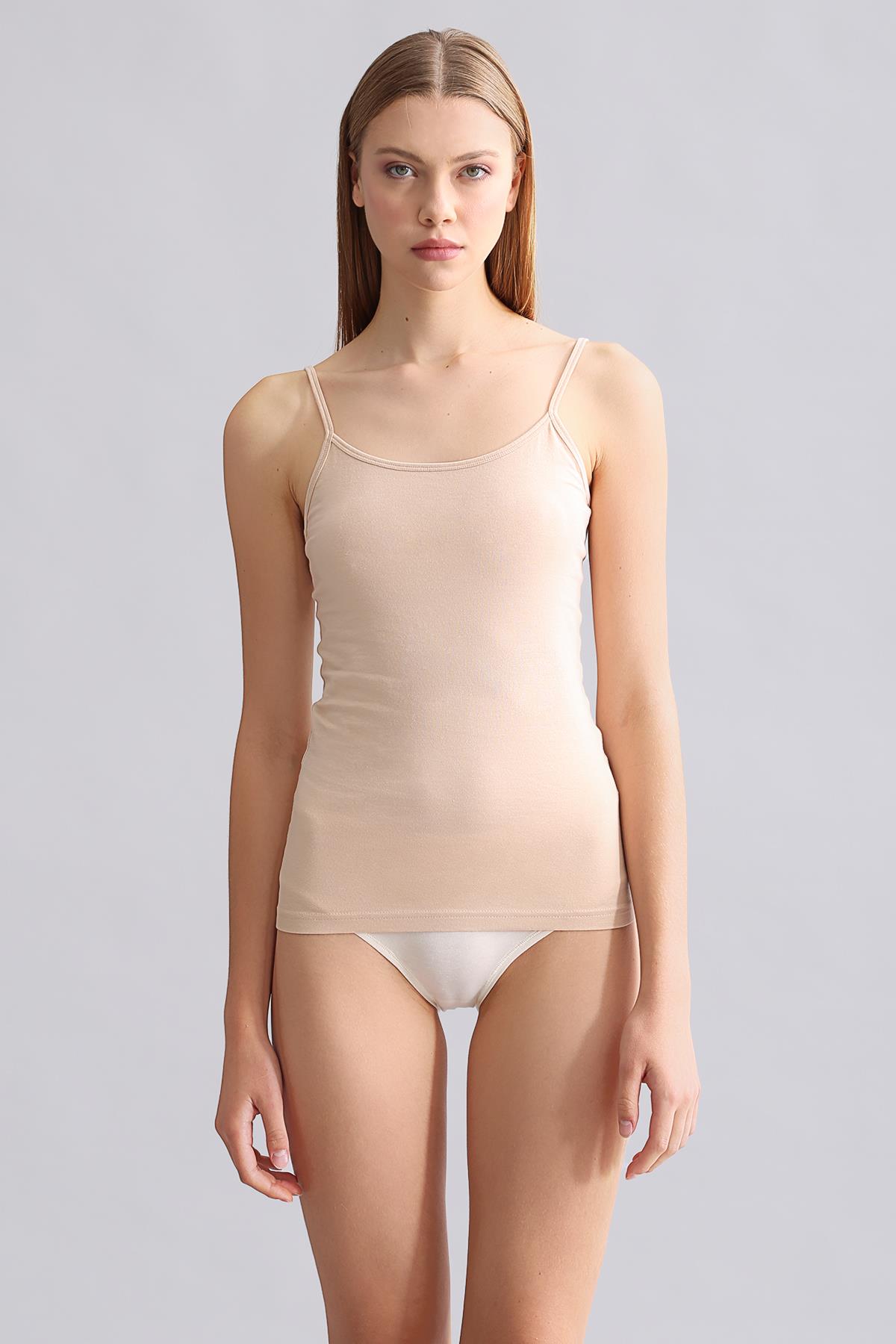 Mısırlı Modal by TENCEL SARAH İnce Askılı Atlet Ten
