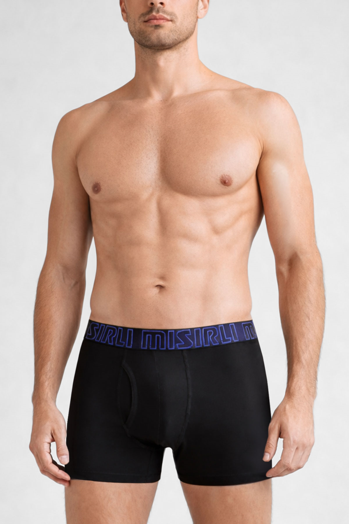 Mısırlı Modal by TENCEL SPARTACUS PERFORMANCE Boxer Mavi Lastikli Siyah