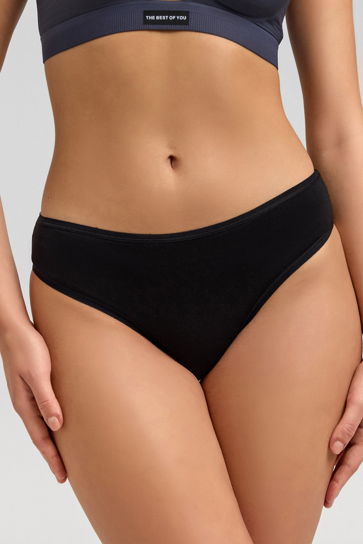 Kadın Mısırlı Modal Slip Külot Siyah