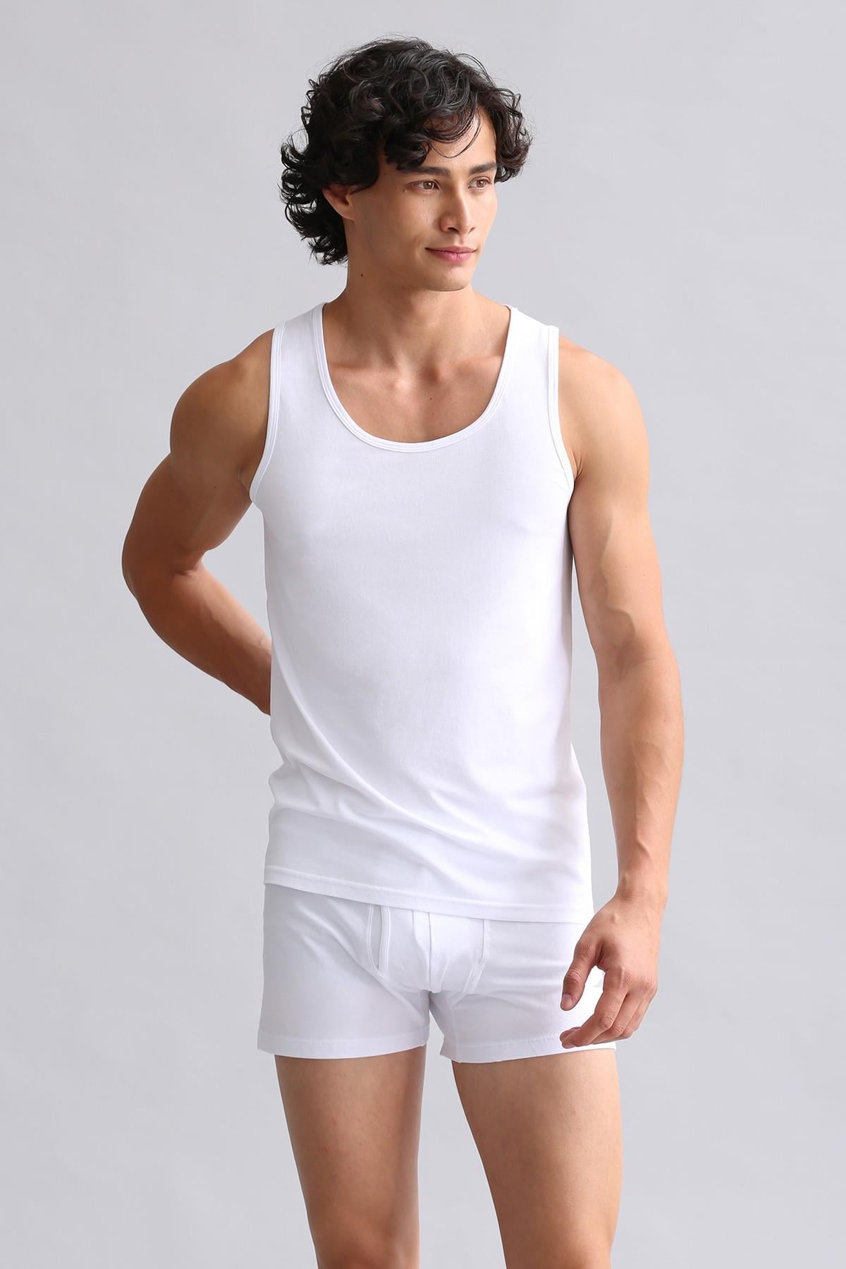 Mısırlı ORGANIC Pamuklu HERCULES Slim Fit Basic Atlet Beyaz