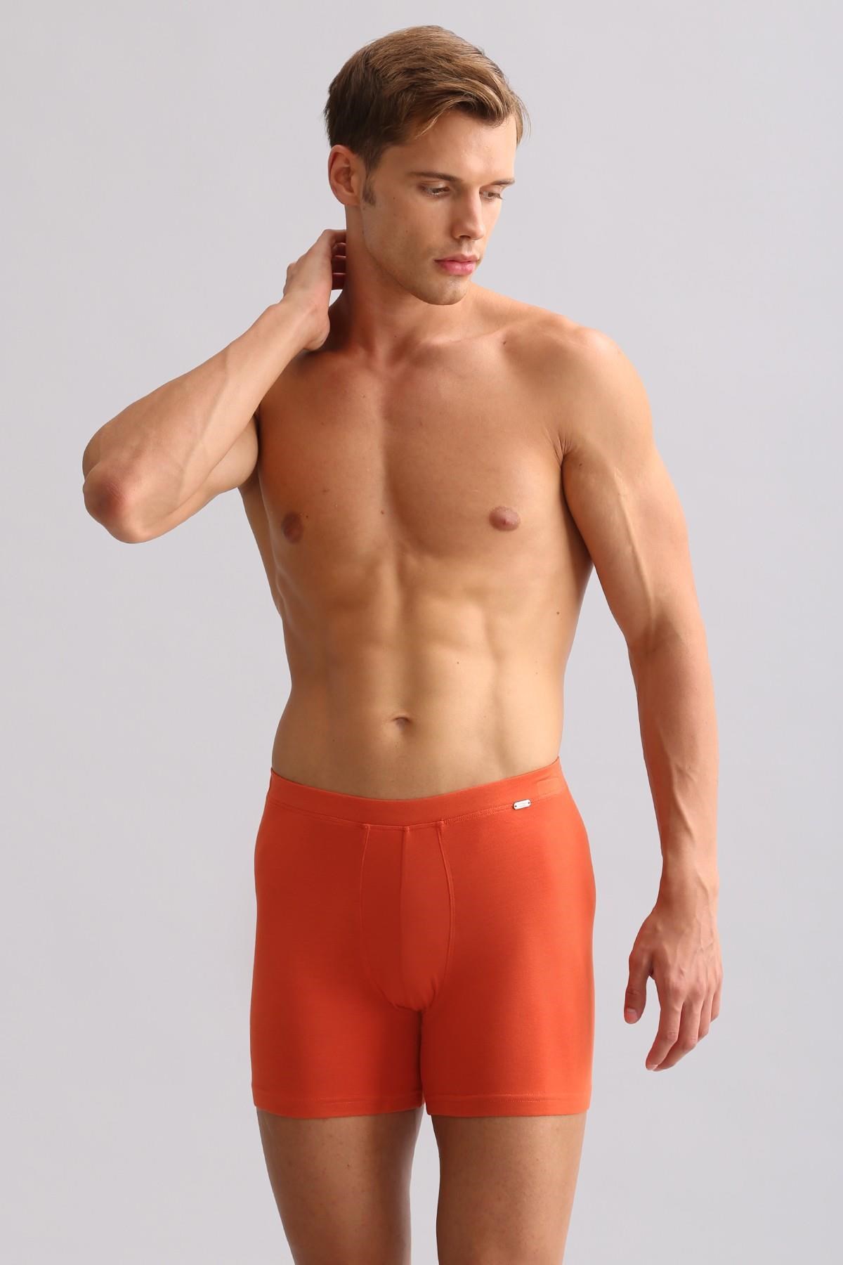 Mısırlı ORGANIC Pamuklu ZEUS LUXURY Regular Fit Metal Armalı Long Boxer Pas Kırmızısı