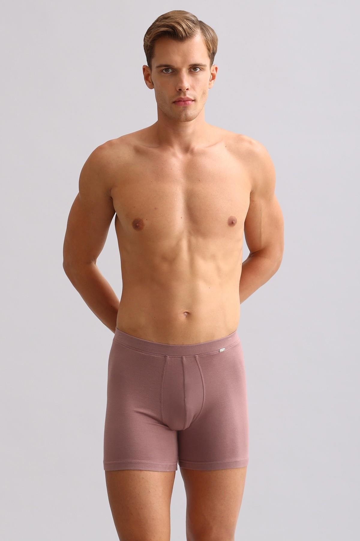 Mısırlı ORGANIC Pamuklu ZEUS LUXURY Regular Fit Metal Armalı Long Boxer Lavender