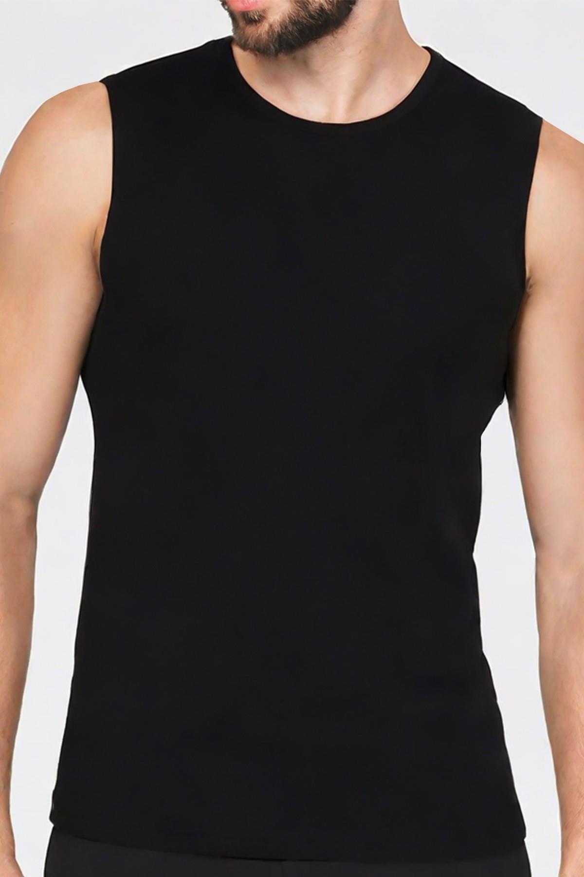 Mısırlı PAMUKLU Bisiklet Yaka REGULAR FİT Sporcu Atlet / T-Shirt Siyah