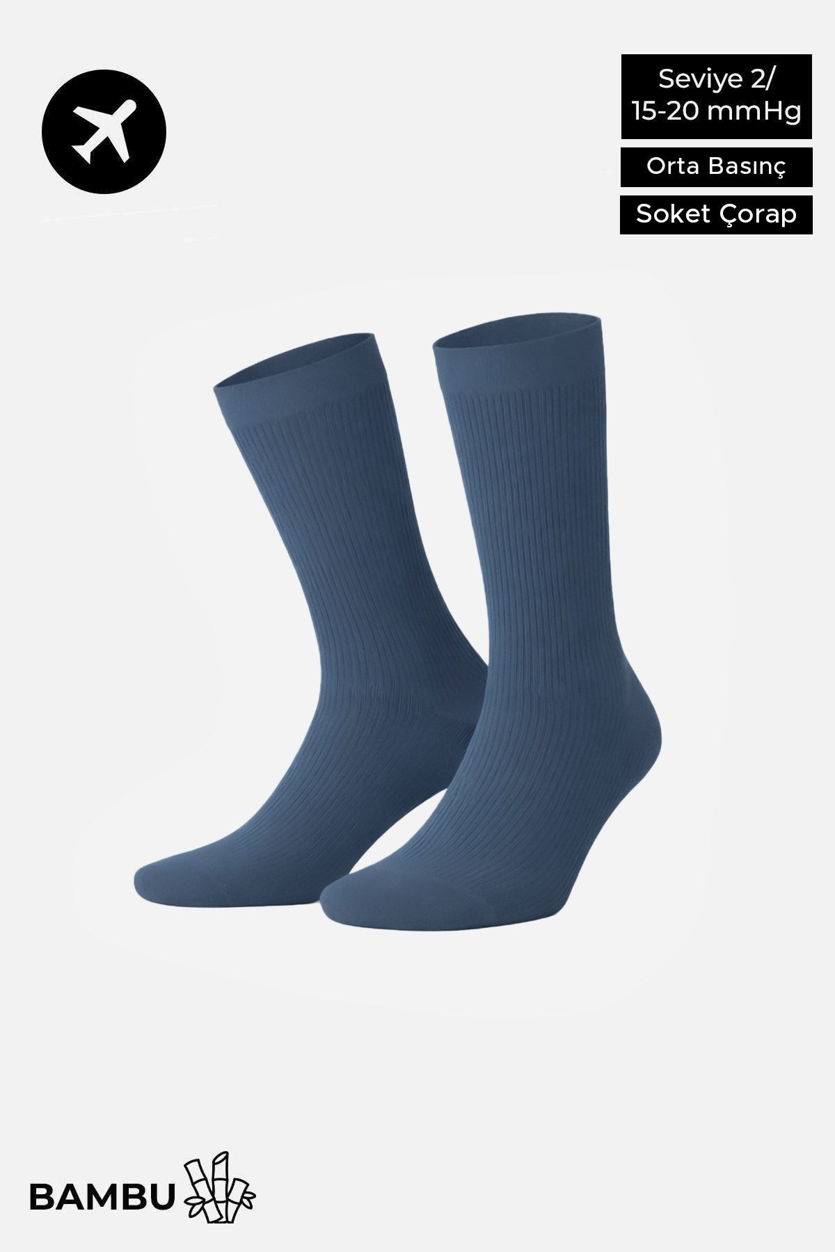 Mısırlı Unisex Bambu Özel Sıkılaştırıcı Teknolojiyle Uçuş ve Pilot Soket Çorap Gece Mavisi