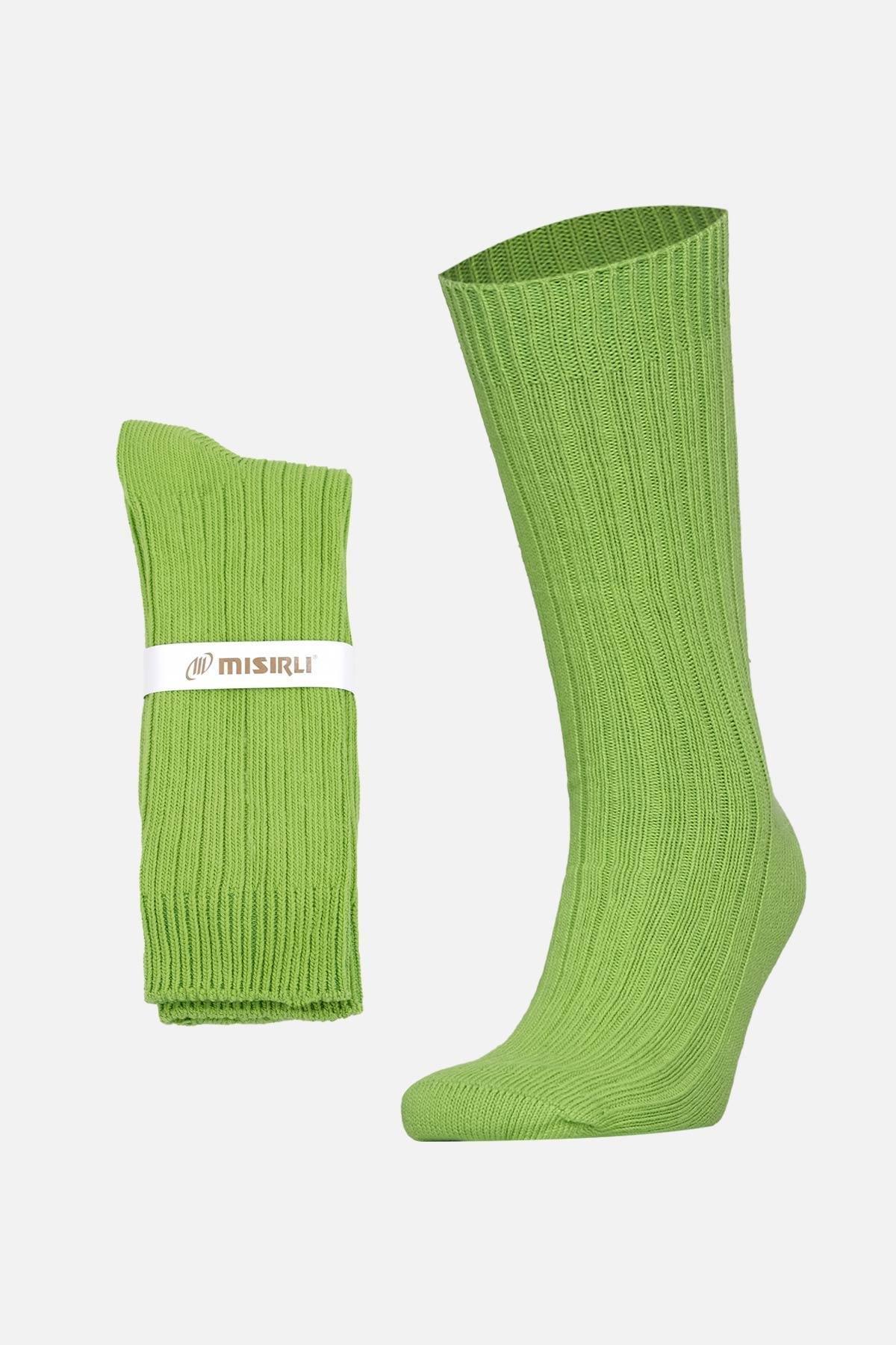 Mısırlı Unisex Pamuklu Bio Cotton Kışlık Soket Çorap Yeşil
