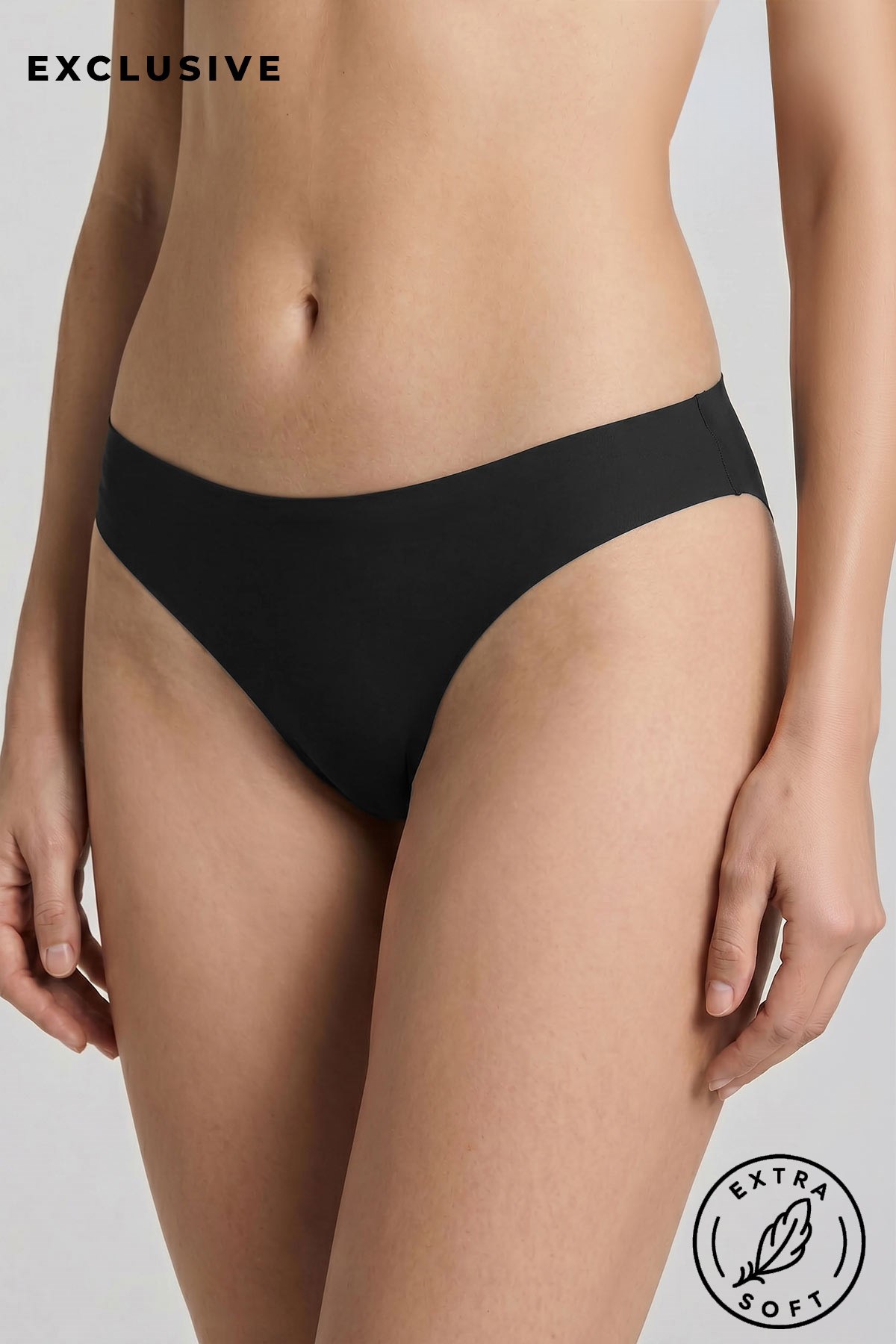 Mısırlı Yapıştırmalı Slip Siyah