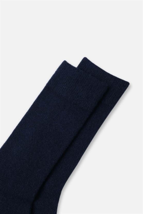 Aytuğ Erkek Kuzu Yünü (Lambswool) Tekli Soket Çorap Lacivert
