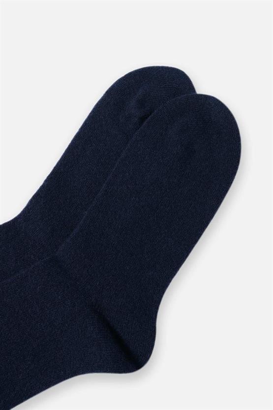 Aytuğ Erkek Kuzu Yünü (Lambswool) Tekli Soket Çorap Lacivert