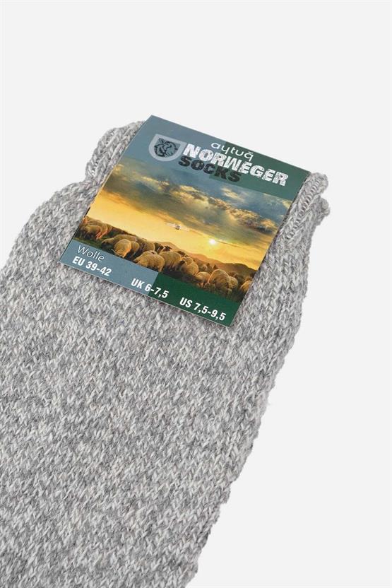 Aytuğ Erkek Norweger Merino Yünü Kışlık 3lü Renkli Soket Bot Çorabı Çok Renkli