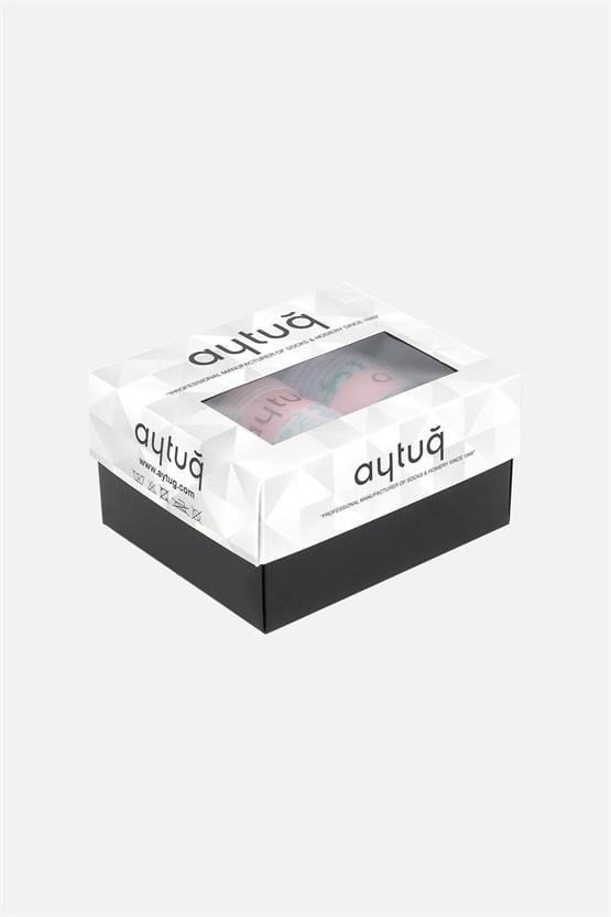 Aytuğ Kadın Bambu 3 Çift Özel Kutulu Soket Çorap Çok Renkli