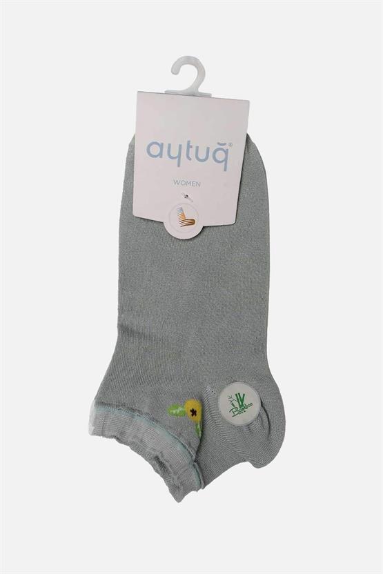 Aytuğ Kadın Bambu Tekli Patik Çorap Su Yeşili